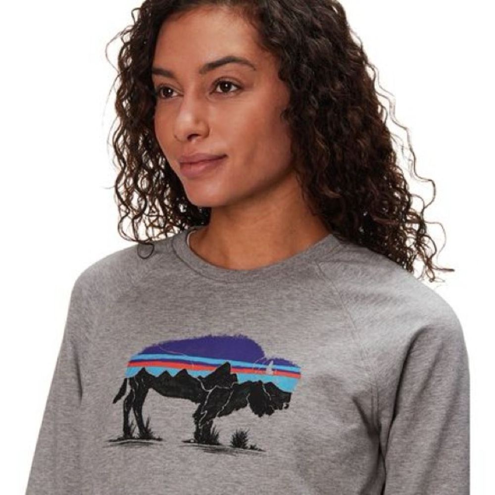 PATAGONIA Fitz Roy Bison Ahnya Organic Cotton Crew Sweatshirt - Picture 10 of 10